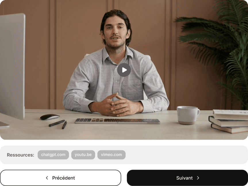 Interface plateforme FUUZ — vue formations